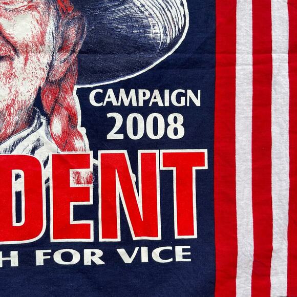 Willie Nelson For President 2008 Red And Blue Campaign Bandana - Picture 4 of 5